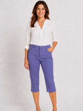 Faded Glory Stretch Purple Pants Cropped